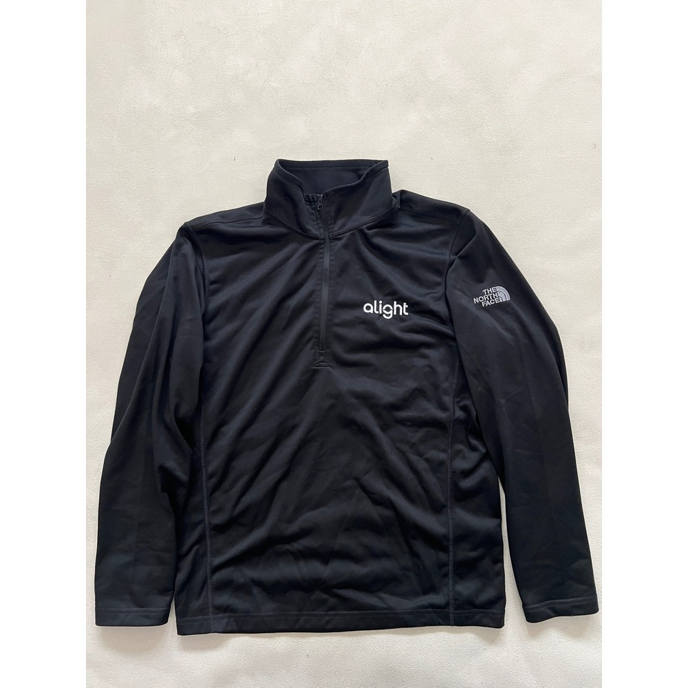 The North Face Mens Black Alight Quarter Zip Fleece Pullover Long Sleeve Shirt M